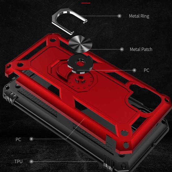 Huawei P40 Lite CaseUp Magnetic Ring Holder Kılıf Kırmızı 4